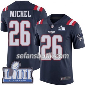 New England Patriots Tröjor Sony Michel 26 Nike Blå 2019 Super Bowl LIII - Herr